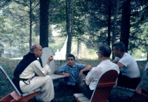 Merton and circle at Roots Retreat